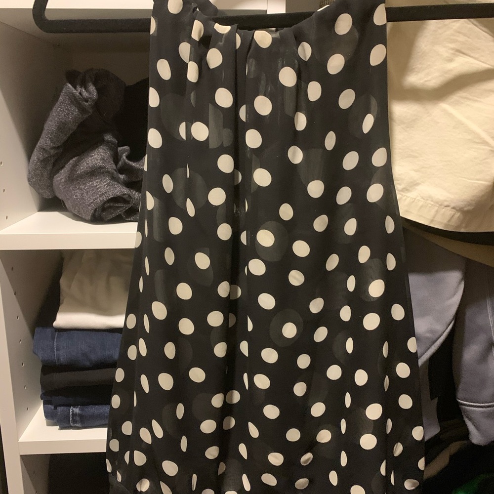 Black and White Polka Dot Sleeveless Blouse